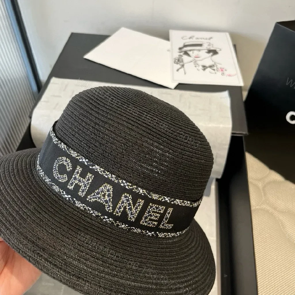 View 7 of Charcoal Raffia Wide-Brim Hat with Luxe Band