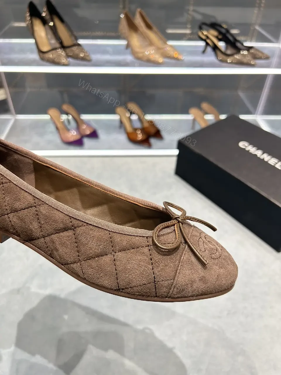 View 8 of Textured Suede Ballet Flats – Subtle Luxury Everyday Comfort