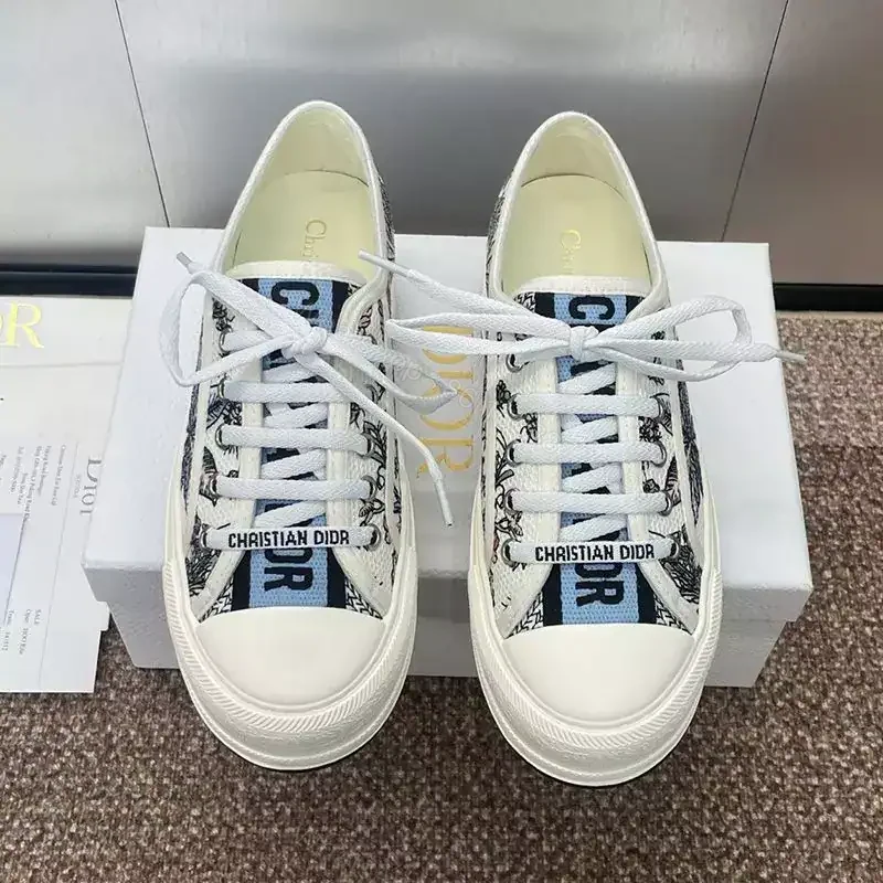 View 2 of WALK’N’DIOR PLATFORM SNEAKERS UNISEX CABINET DE CURIOSITES EMBROIDERED WHITE – CD192