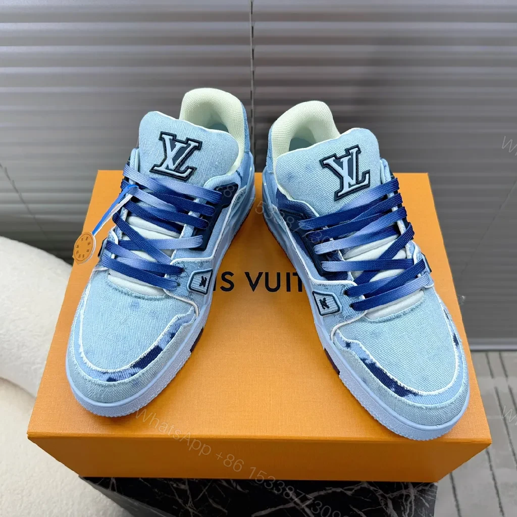 View 5 of Denim-Texture Luxe High-Top Sneaker: Comfort & Flair