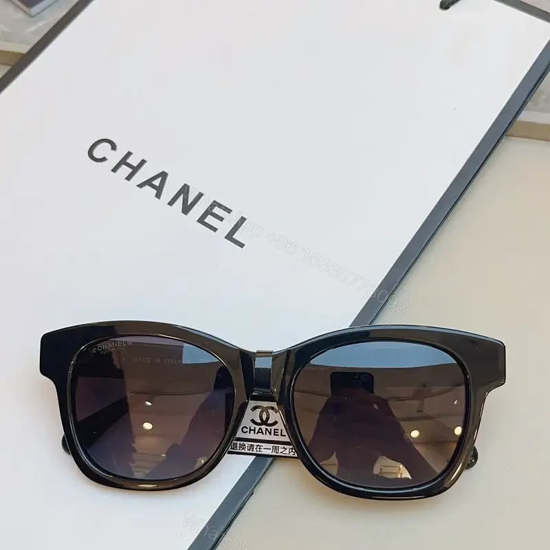 Black Glossy Sunglasses Oversized Square Frame with Logo Detail — view 1