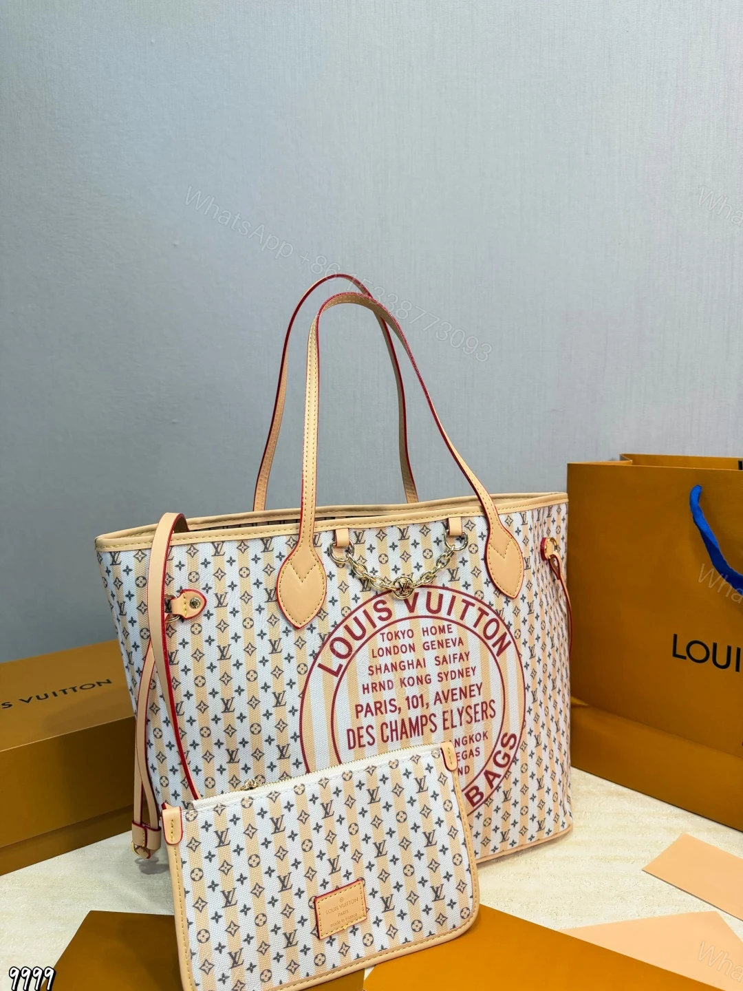 View 8 of Louis Vuitton LV Neverfull MM Stamp Rose