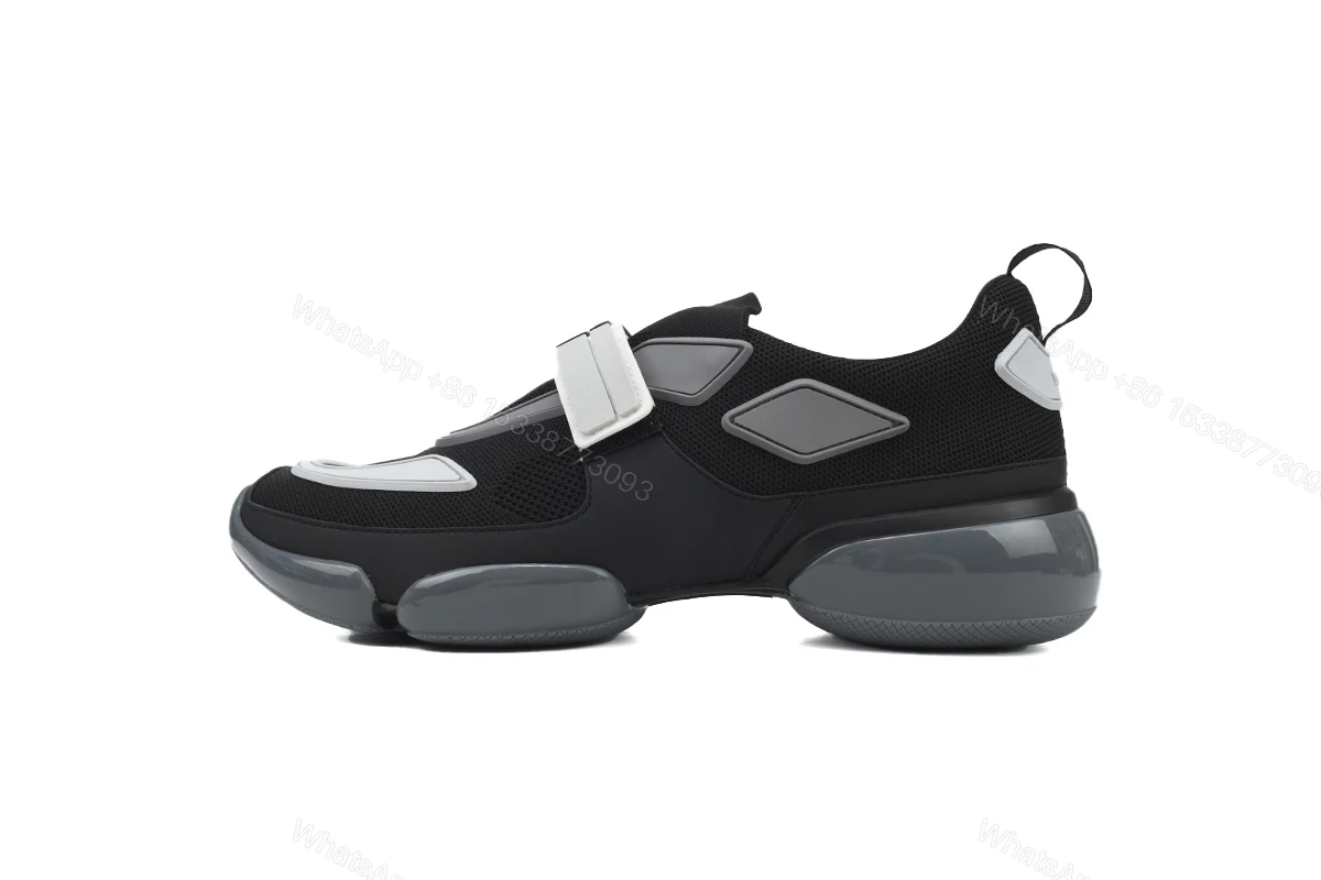 View 6 of Prada Cloudbust Velcro sneakers Black and White