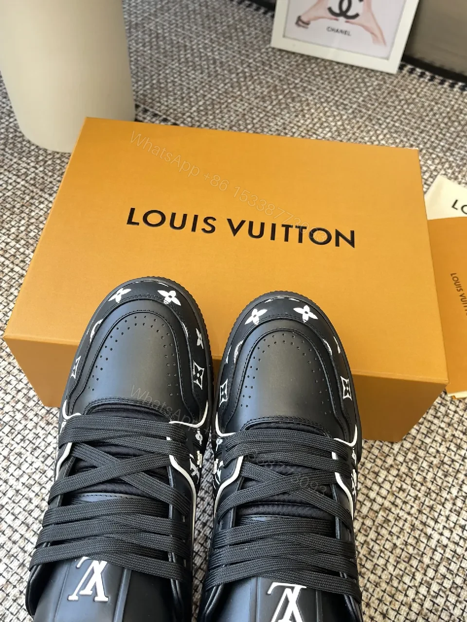 View 4 of Bold Monogram-Accent High-Tops with LV Detailing Sneakers