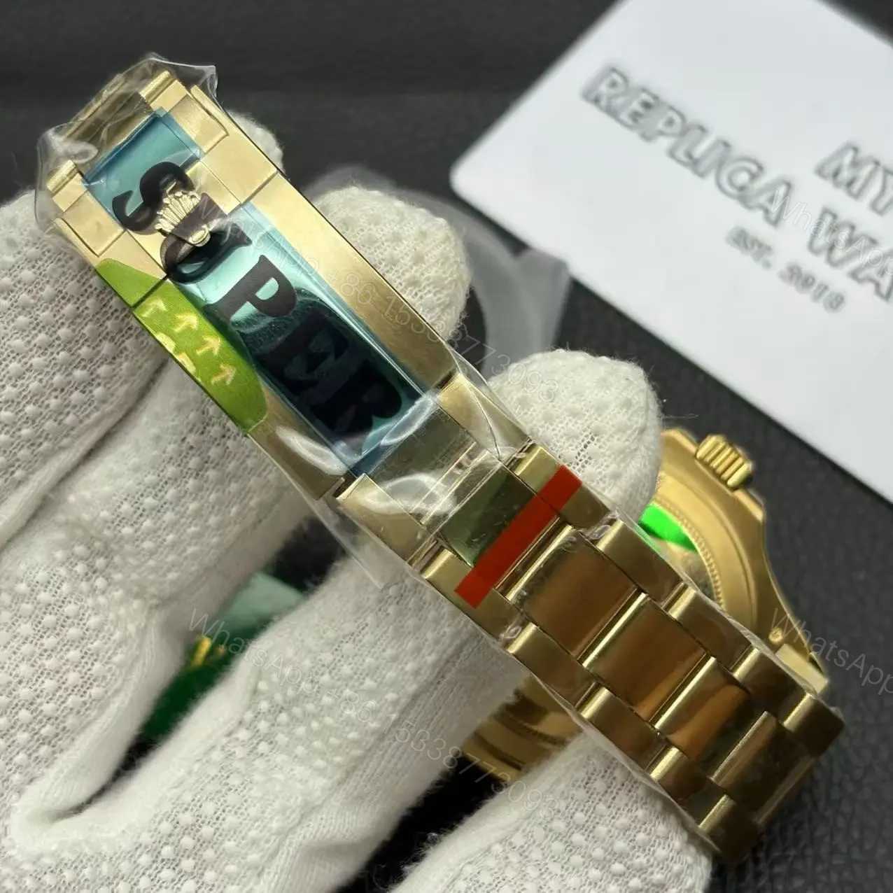 View 8 of Replica Rolex Yacht Master Full Gold White Dial