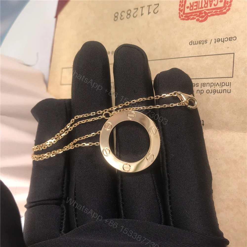 View 5 of Cartier 18K Yellow Gold Love Pendant Necklace Plain
