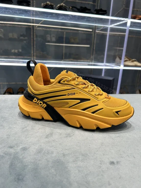 Bold Yellow Dior-Inspired Sneakers: Luxe Streetwear Comfort — view 1