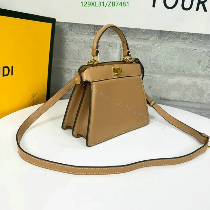 View 2 of Fendi Beige Peekaboo ISeeU Small Bag ZB7481