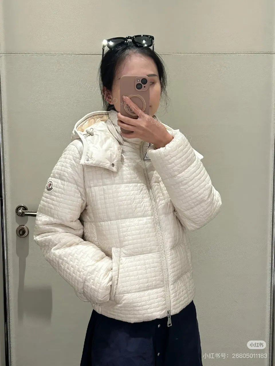 View 8 of Quilted Off-White Hooded Jacket: Lightweight Warmth, Premium Structure