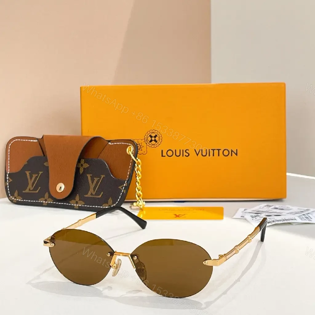 View 9 of Gradient Luxe Sunglasses Set: UV Lens, Monogram Case, Pouch