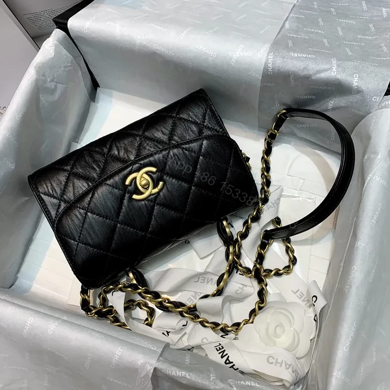 View 5 of Gold-Accent Quilted Crossbody: Timeless Luxe Purse for All Day Wear