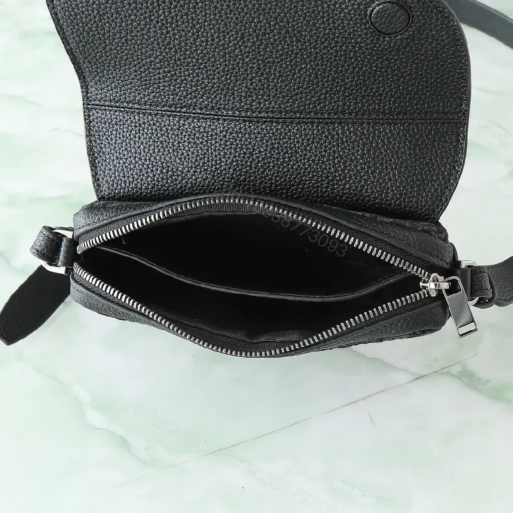 View 4 of Textured Black Crossbody: Compact, Designer-Inspired Style