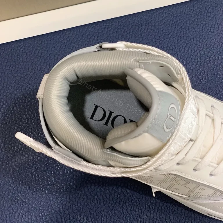 View 2 of White Dior-Infused High-Top Sneakers: Luxe Comfort