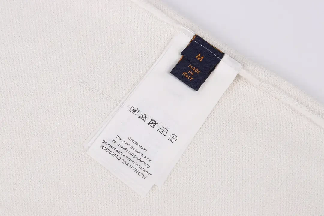 View 2 of White Jersey Short-Sleeve Crewneck T-Shirt with Gold LV Chest Logo
