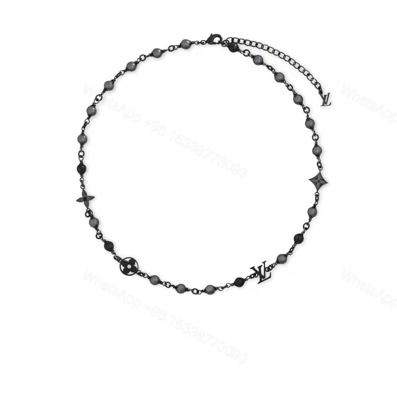 LOUIS VUITTON LV PEARLS NECKLACE BLACK M02445 — view 1