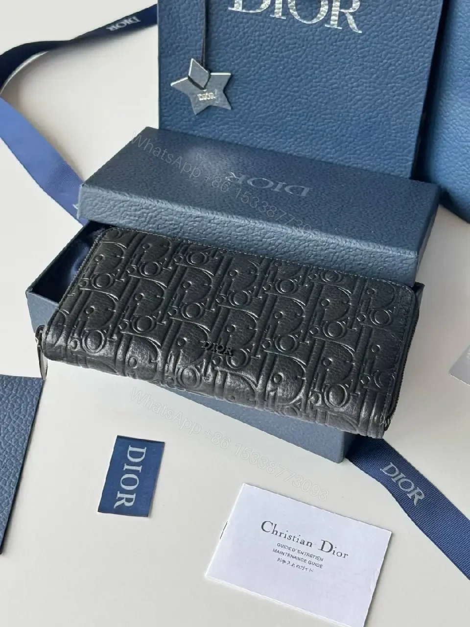 View 9 of Structured Leather Wallet: Embossed Mono, Slim, Cardholder Edge