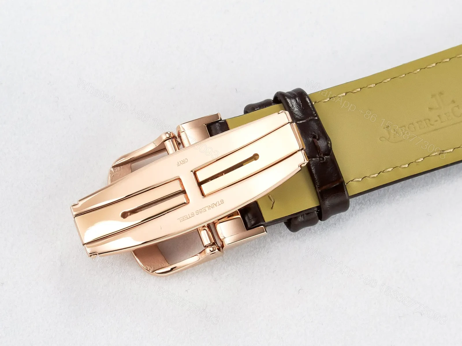 View 23 of Reverso Tribute Duoface Small Seconds RG MGF Best Edition White Spray Paint Dial on Black Leather Strap A854A