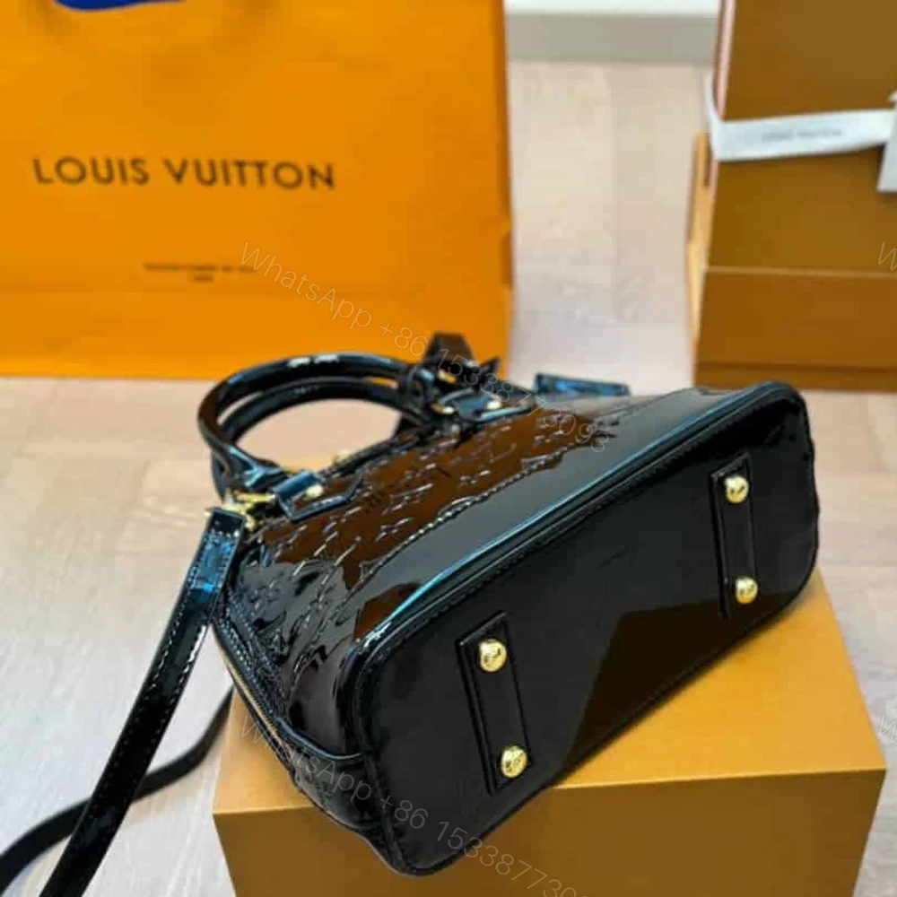 View 5 of Louis Vuitton Alma BB Monogram Vernis Black 25Cm