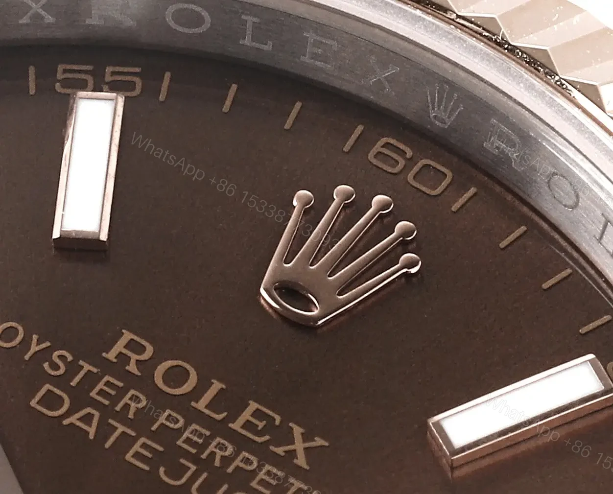 View 6 of Rolex Datejust 41 Everose Rolesor Fluted Jubilee Chocolate Dial Watch 126331-0002