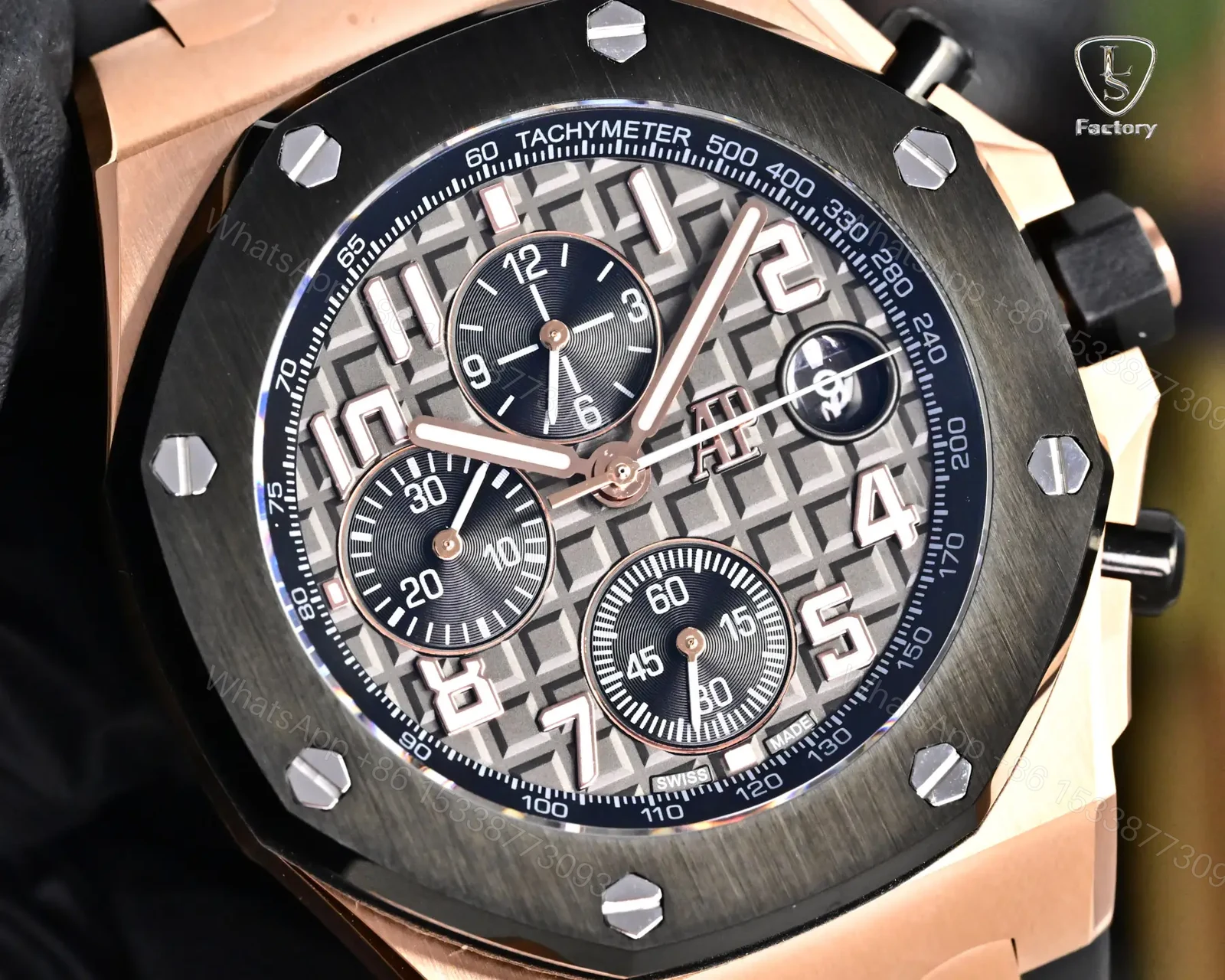 View 9 of Audemars Piguet Royal Oak Offshore Pink Gold – Rubberclad / Black Dial Bracelet 26238OK.OO.A002CA.01