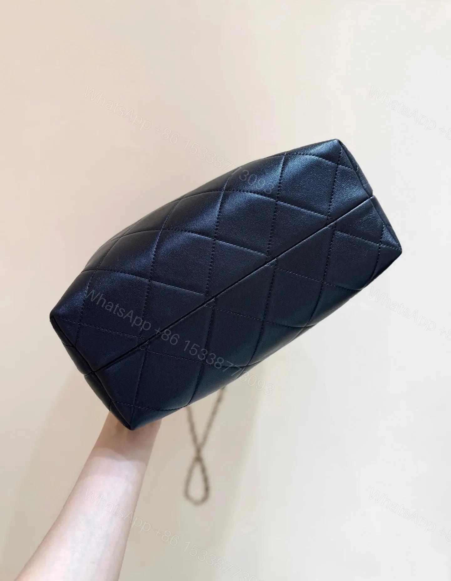 View 5 of Chanel Suede Calfskin Shiny Lambskin Quilted Shopping Bag