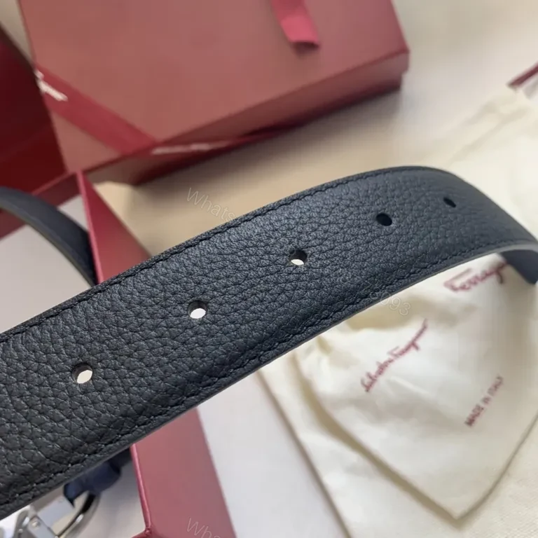 View 9 of Gancini Belt in Black Leather â€“ Luxury Designer Belt