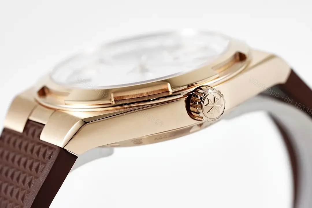 View 7 of Vacheron Constantin Overseas Rose Gold Watch with Brown Leather Strap, 41mm Stainless Steel Case, Sapphire Crystal, 5100 Automatic Movement, 150m Water Resistance, Interchangeable Strap System