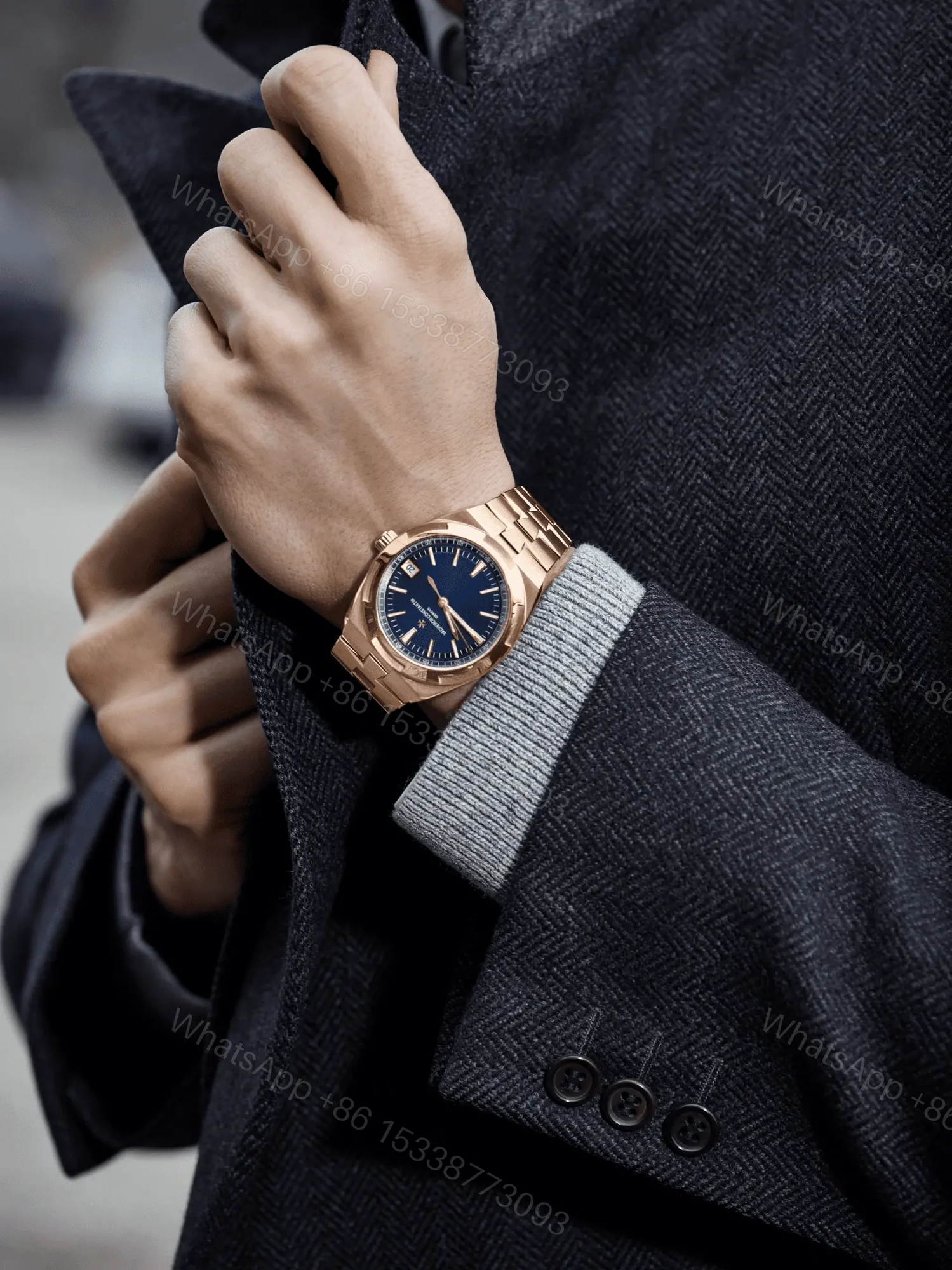 View 5 of Replica vacheron constantin Overseas self-winding 41 mm Pink gold, 18K 5N pink gold