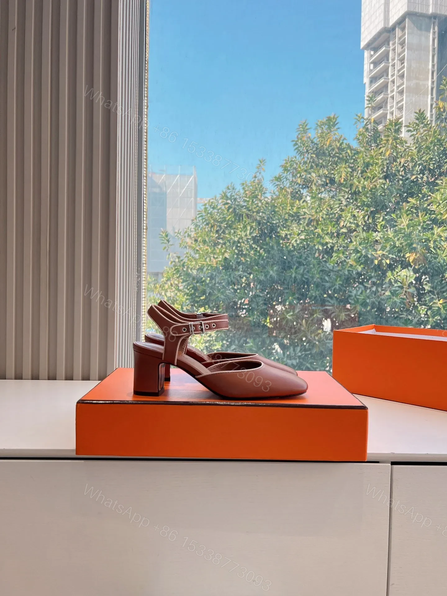 View 6 of Hermes Women Brown Leather Heels
