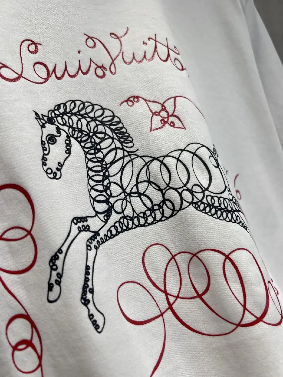 View 4 of White Cotton Luxe Tee with Signature Crest Graphic - Casual Premium Style