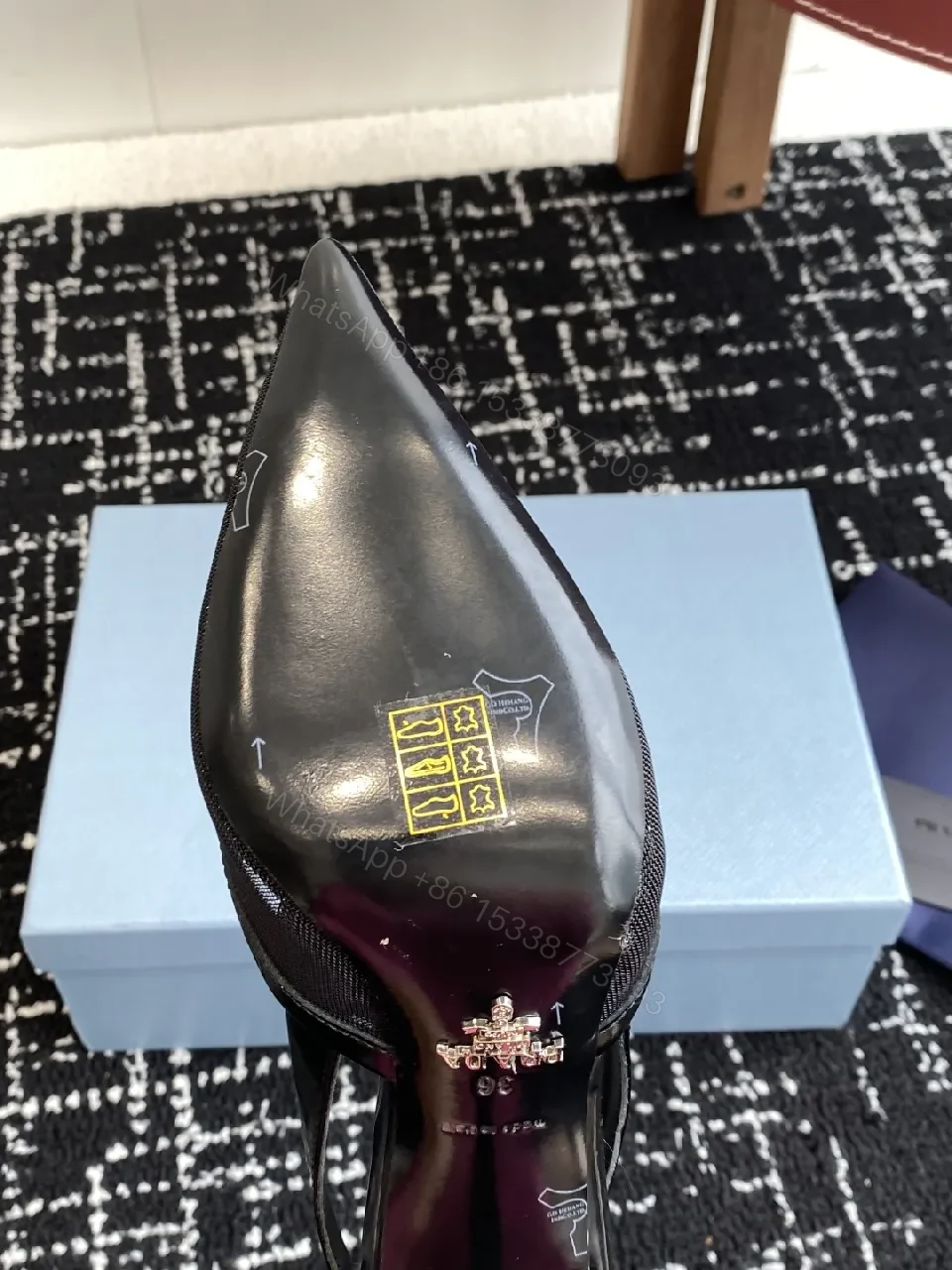 View 7 of Chic Noir Slingback Pumps: Pointed Toe, Black Fabric