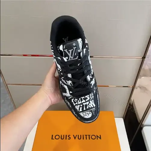 View 3 of LOUIS VUITTON LV TRAINER COMIC SNEAKERS IN BLACK AND WHITE – LSVT393