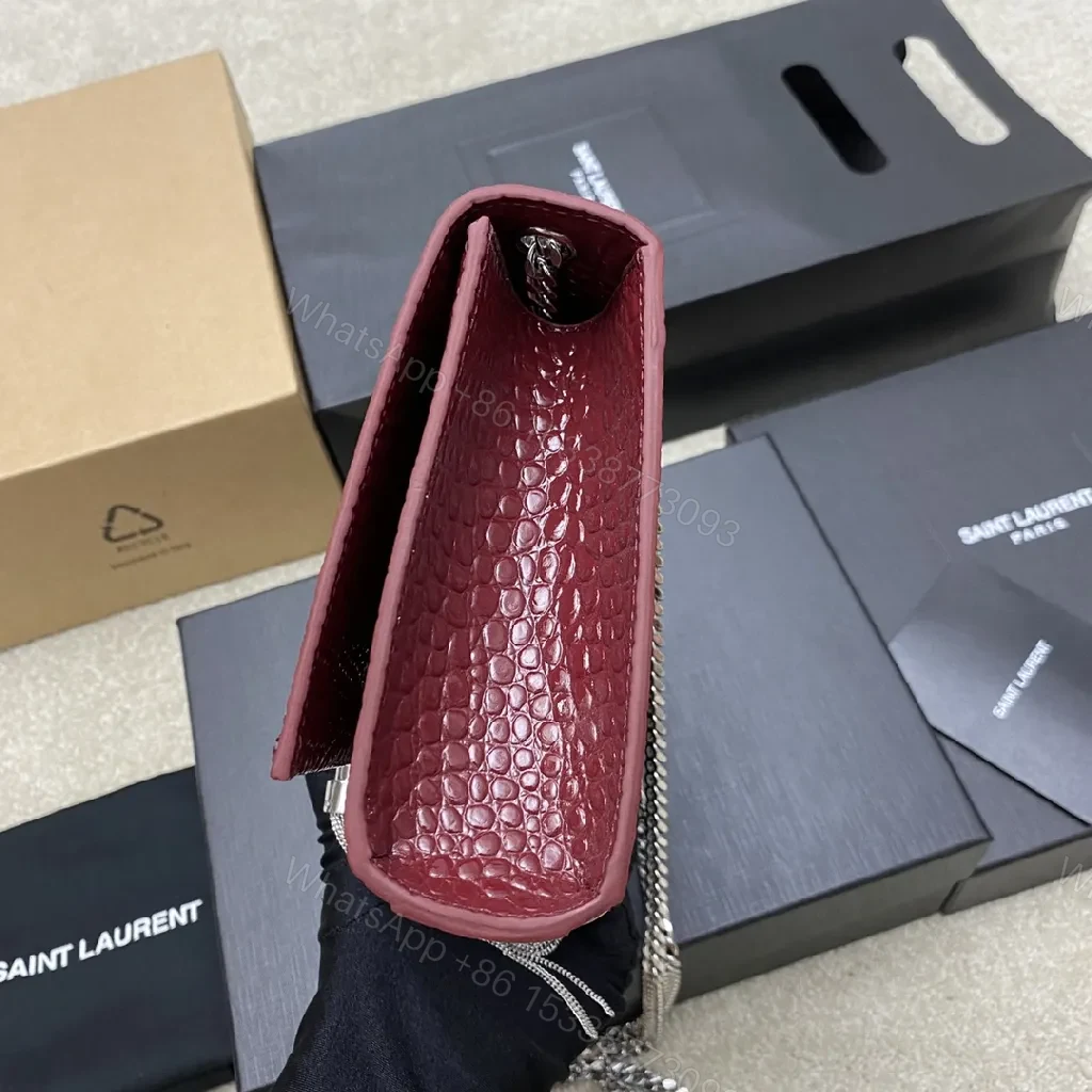 View 8 of Textured Burgundy Leather Clutch: Luxe Shine, All-Day Confidence