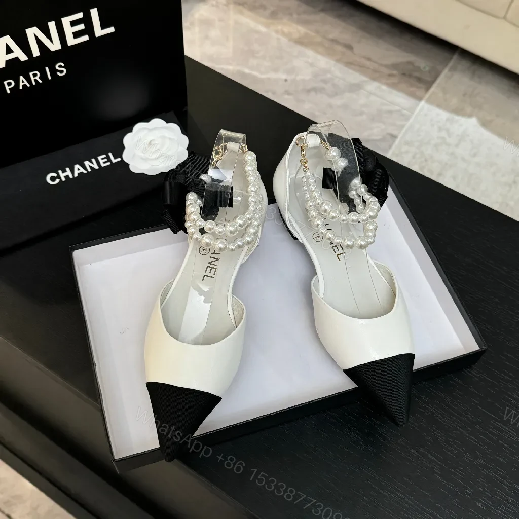 View 10 of Elegant Pearl Slingback Pumps: Luxe Two-Tone Couture Pumps