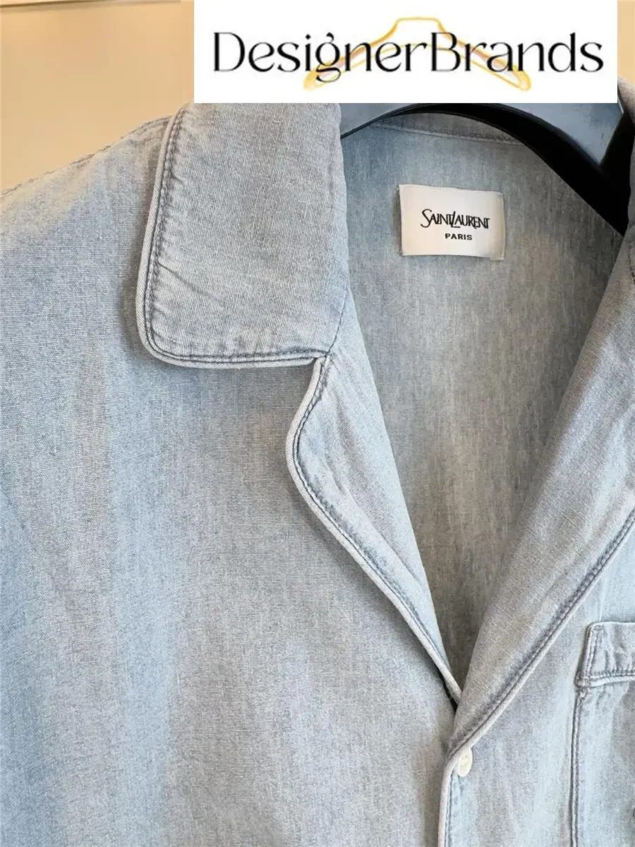 View 5 of Saint Laurent Cassandre Embroidered Poplin Shirt