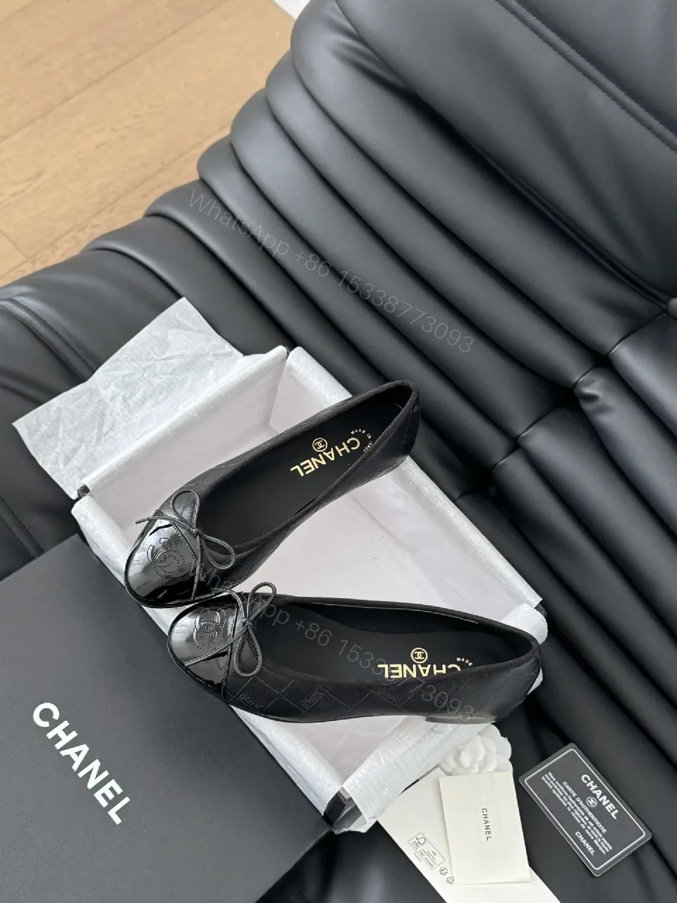 View 6 of Satin Ballet Flats: Logo Motif, Patent Toe Cap, Comfort Collection