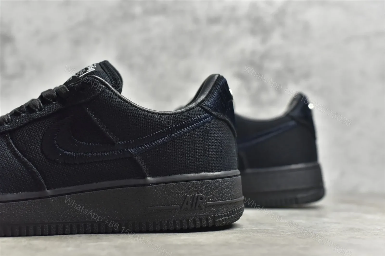 View 4 of Stussy X Air Force 1 Low Triple Black Reps