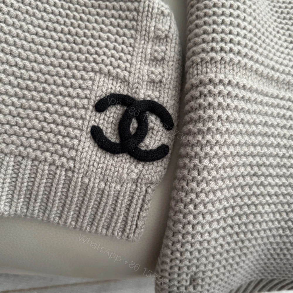 View 5 of Chanel Cashmere Knit Scarve Beige