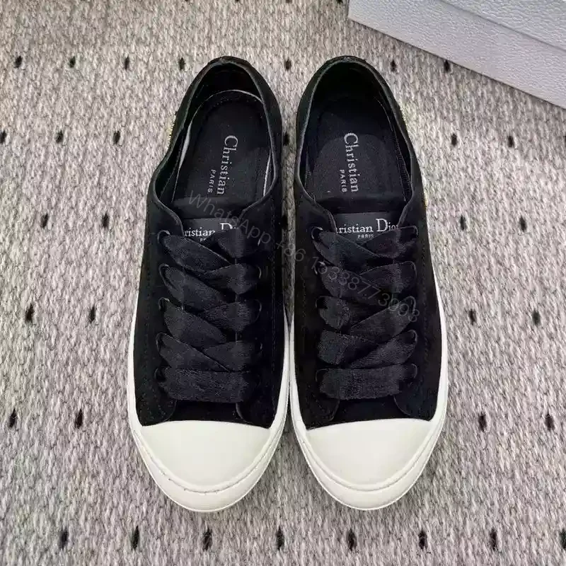 DIOR LUCKY SNEAKERS WOMEN SATIN BLACK – CD145 — view 1