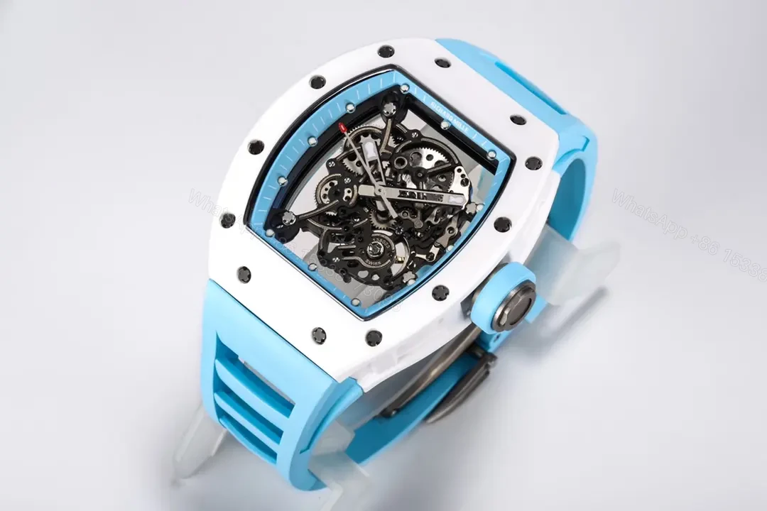 View 3 of KV Factory BBR Richard Mille RM055 White Ceramic Blue Strap