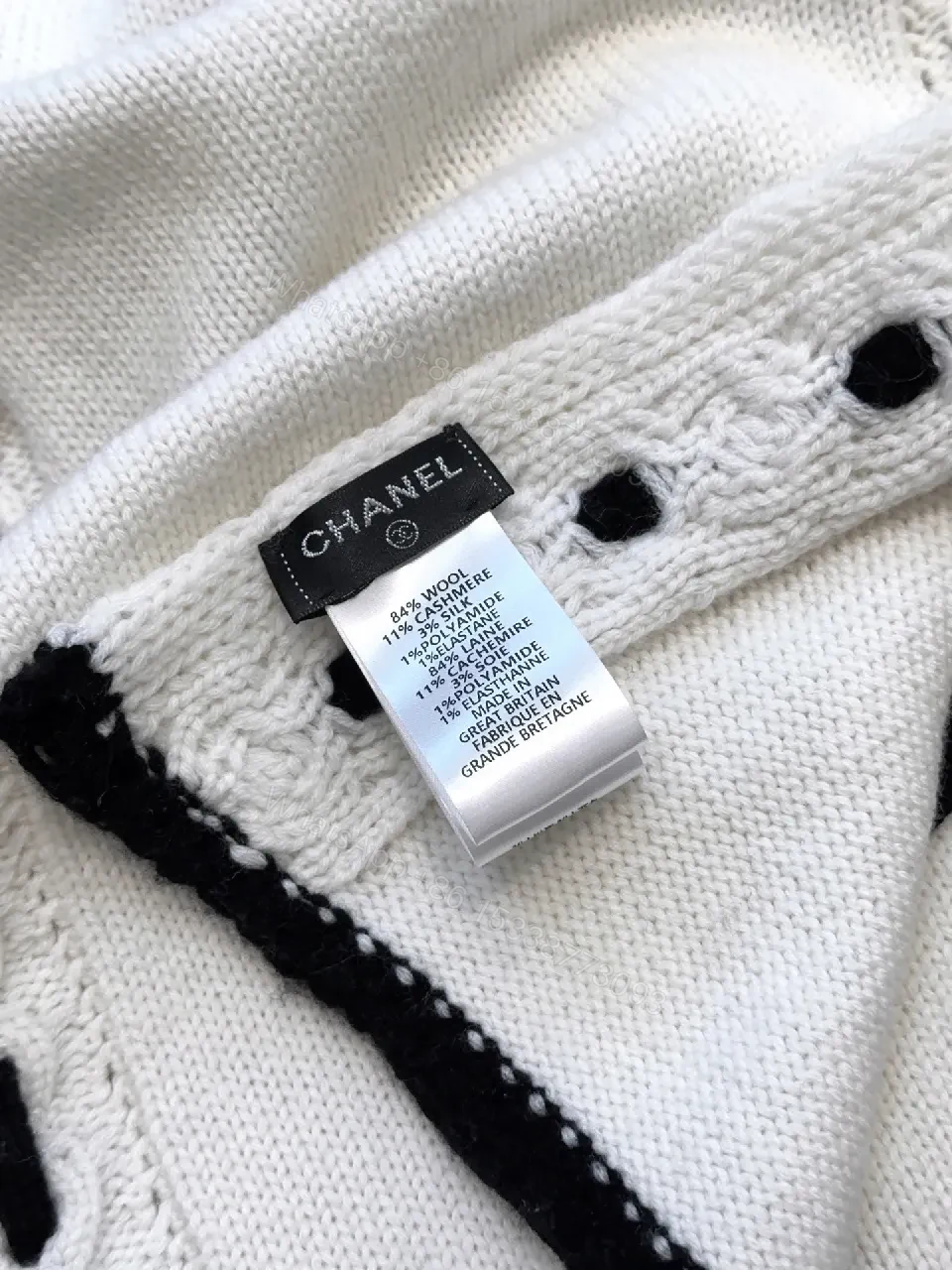 View 2 of Chic Knit Set: White with Black Stitch, Cozy Luxe