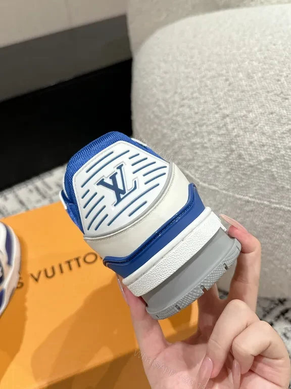 View 8 of Bold Sapphire Luxe High-Top Sneakers with LV-Style Details