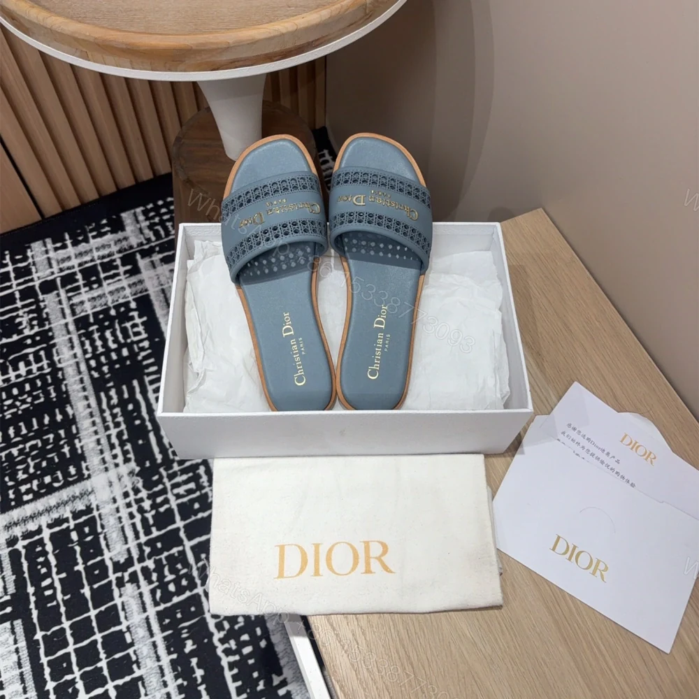 View 7 of 高仿Dior*D-Lane系列KCO153圓頭套腳一字拖鞋藍色免檢版