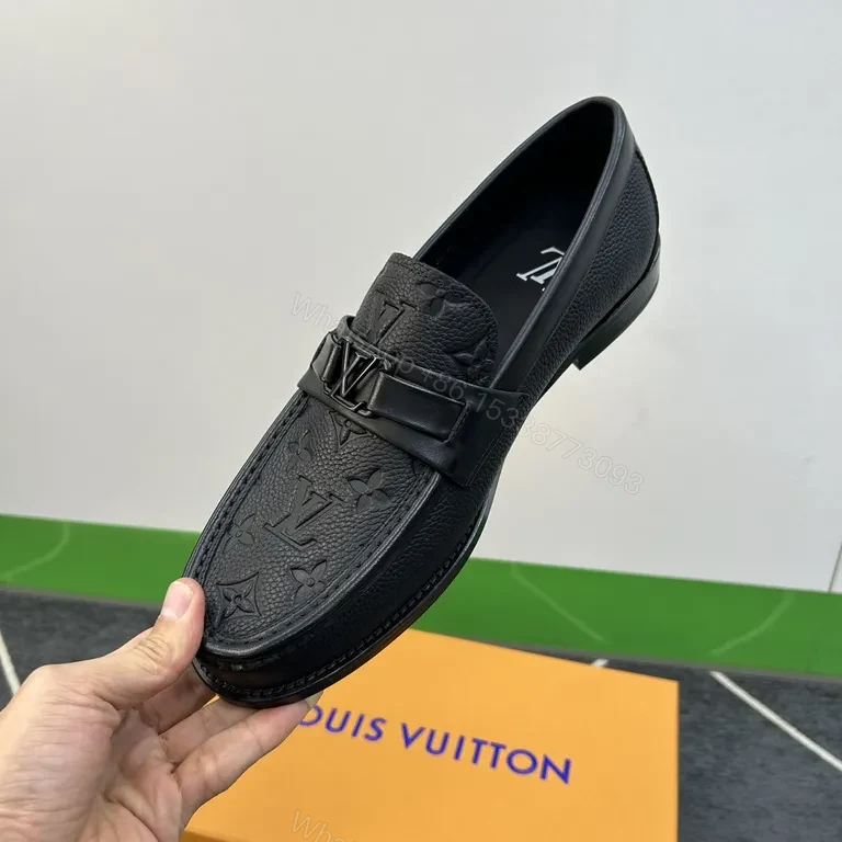 View 5 of Refined Monogram Leather Driver â€“ Black Oxford Loafer