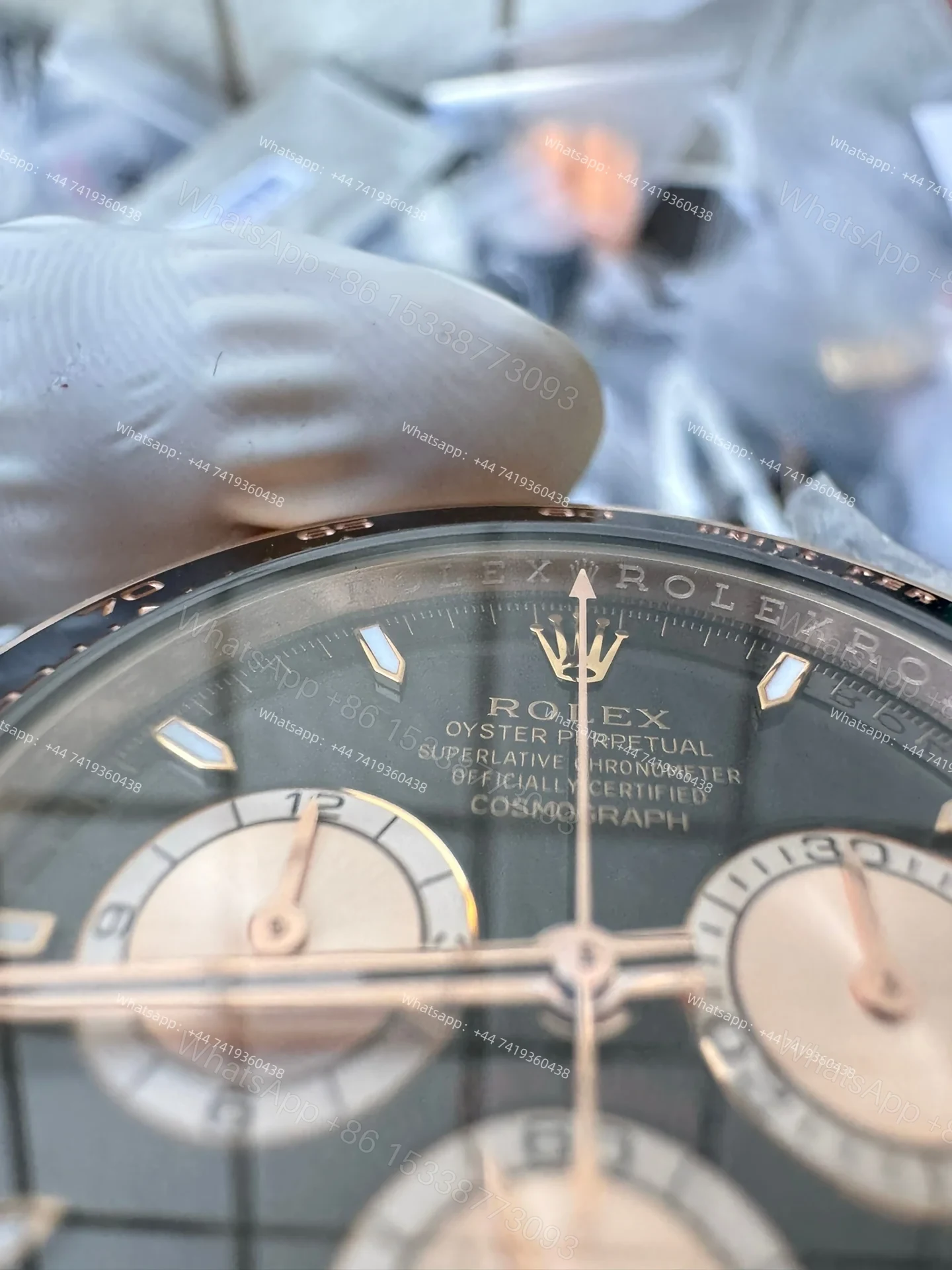 View 9 of Rolex Super Clone Daytona M126515LN-0002 Rose Gold Black Dial 4131 Movement