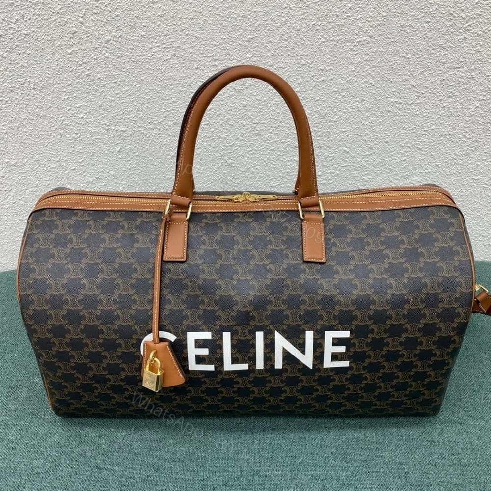 View 4 of CELINE LARGE TRAVEL BAG IN TRIOMPHE CANVAS TAN 50CM 191472CYX 04LU