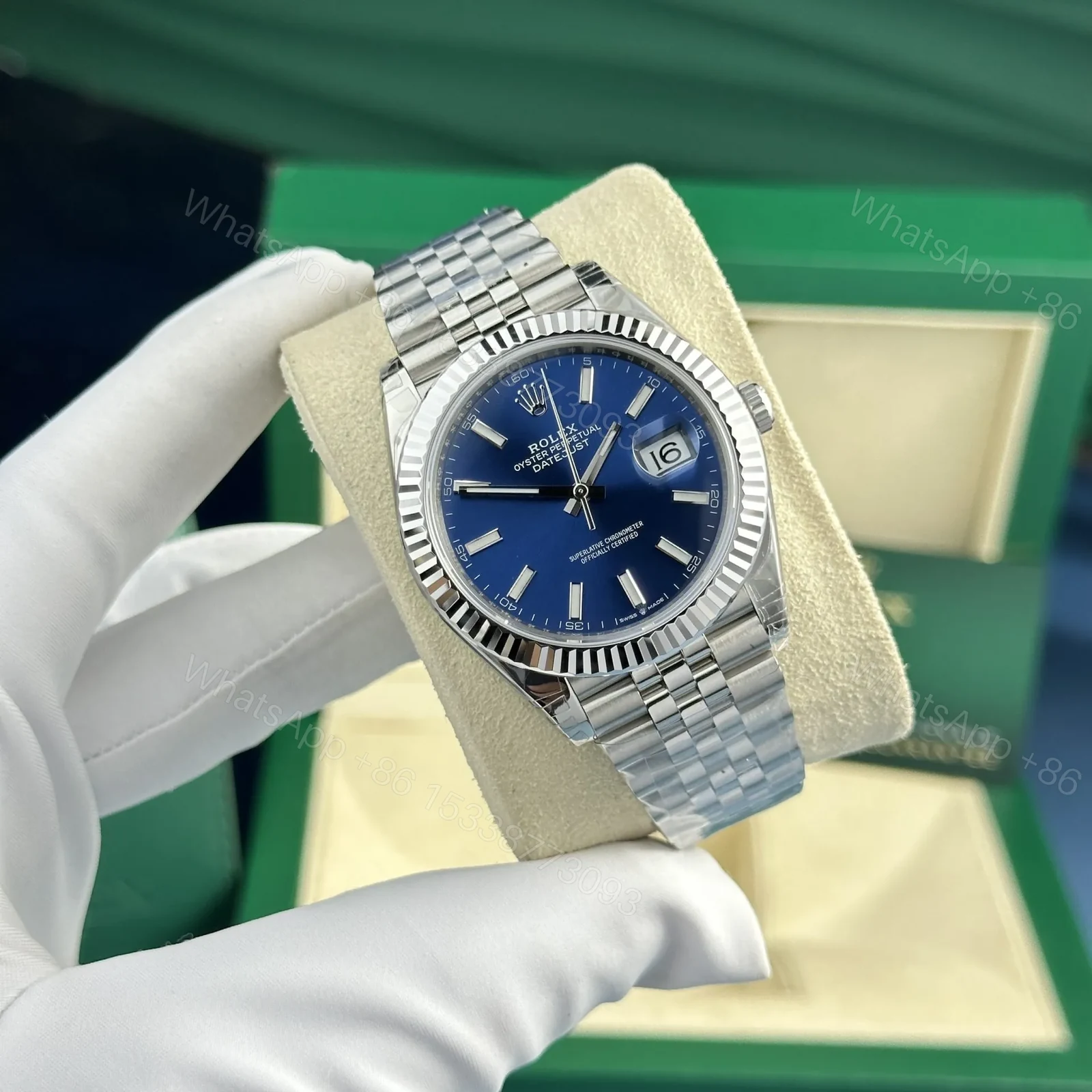 View 5 of Rolex Datejust Blue Dial 126334 Jubilee 41 mm