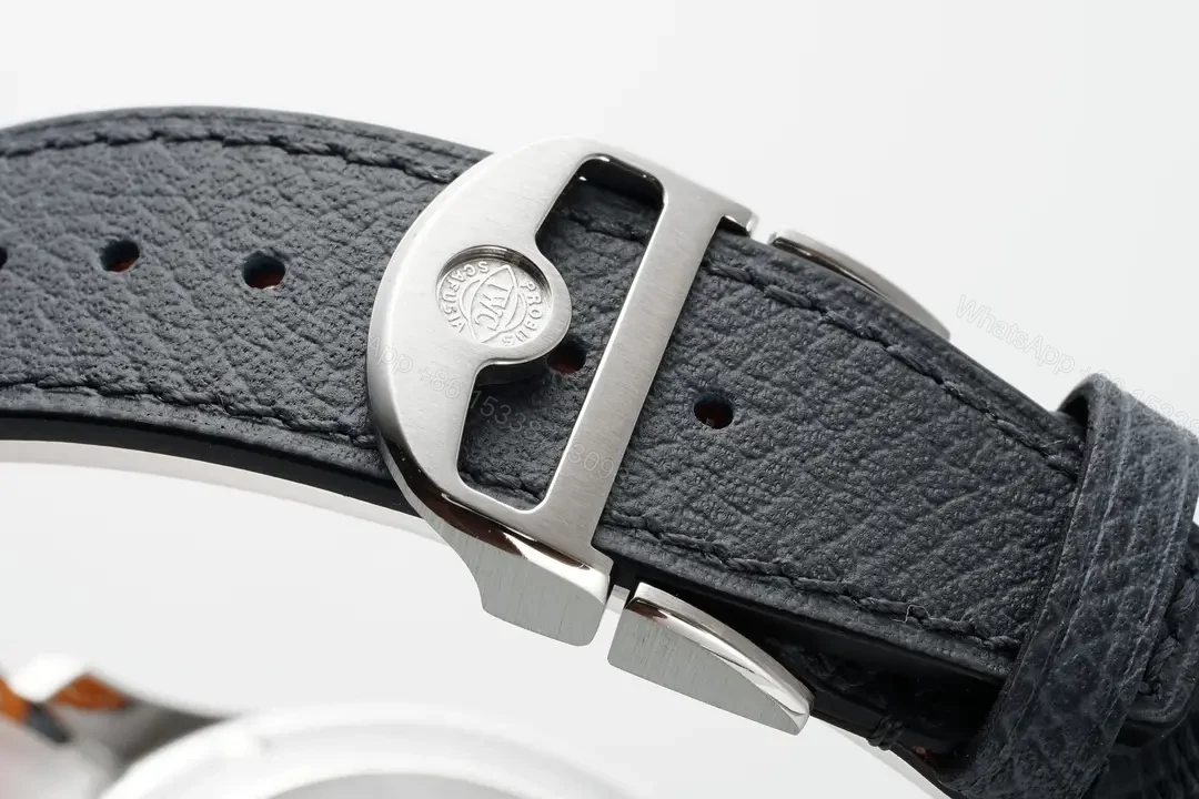 View 8 of IWC Portugal Chronograph Watch Ice Blue Dial Grey Leather Strap Ultimate 41MM IW371615