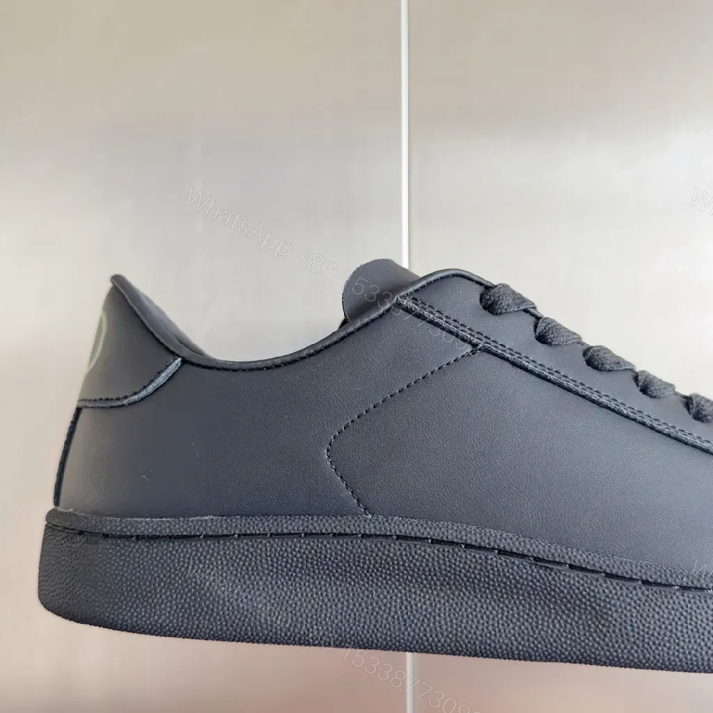 View 9 of Minimalist Black Leather Sneakers | Subtle Branding, Luxe Comfort