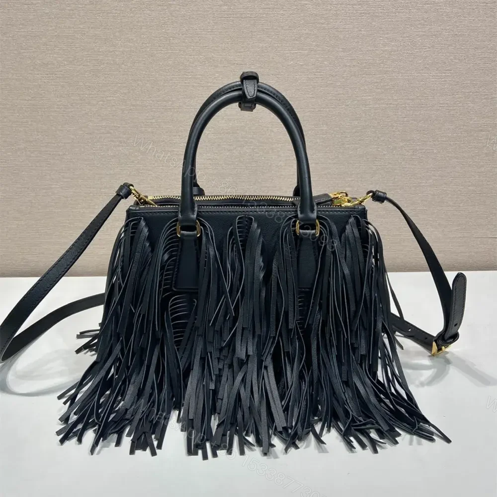 View 2 of 高仿Prada*Gaalleria系列1BA986流蘇包黑色小號免檢版